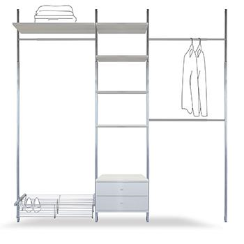 White. Spacepro Basix 5 Shelf Storage for Sliding Wardrobes