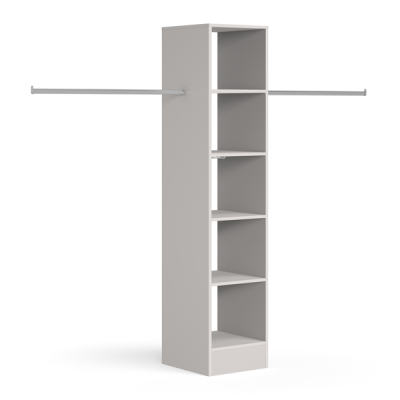 Wardrobe Interior Tower unit 450mm with 5 shelves and 1 hanger bar